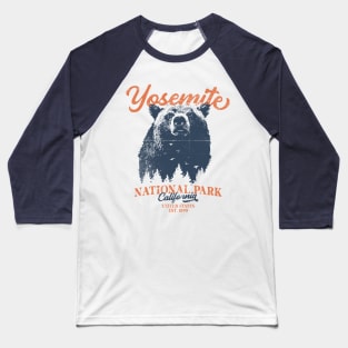 Vintage Yosemite Grizzly Bear California National Park Baseball T-Shirt